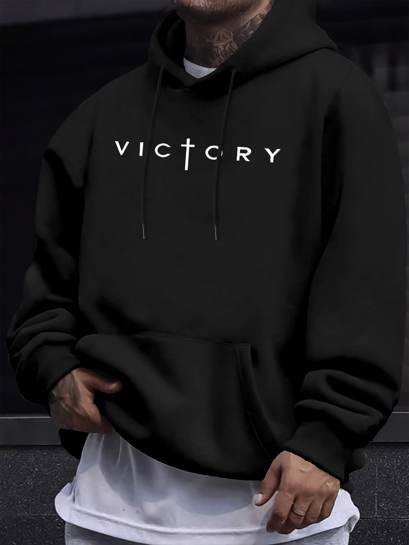 Crossfit Victory - Fall/Winter Men's Christian Victory Cross Print