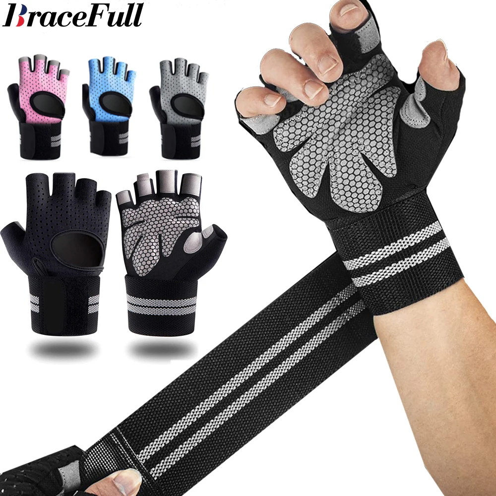 Weightlifting Gloves - 1Pair Half Finger Gym Fitness Gloves