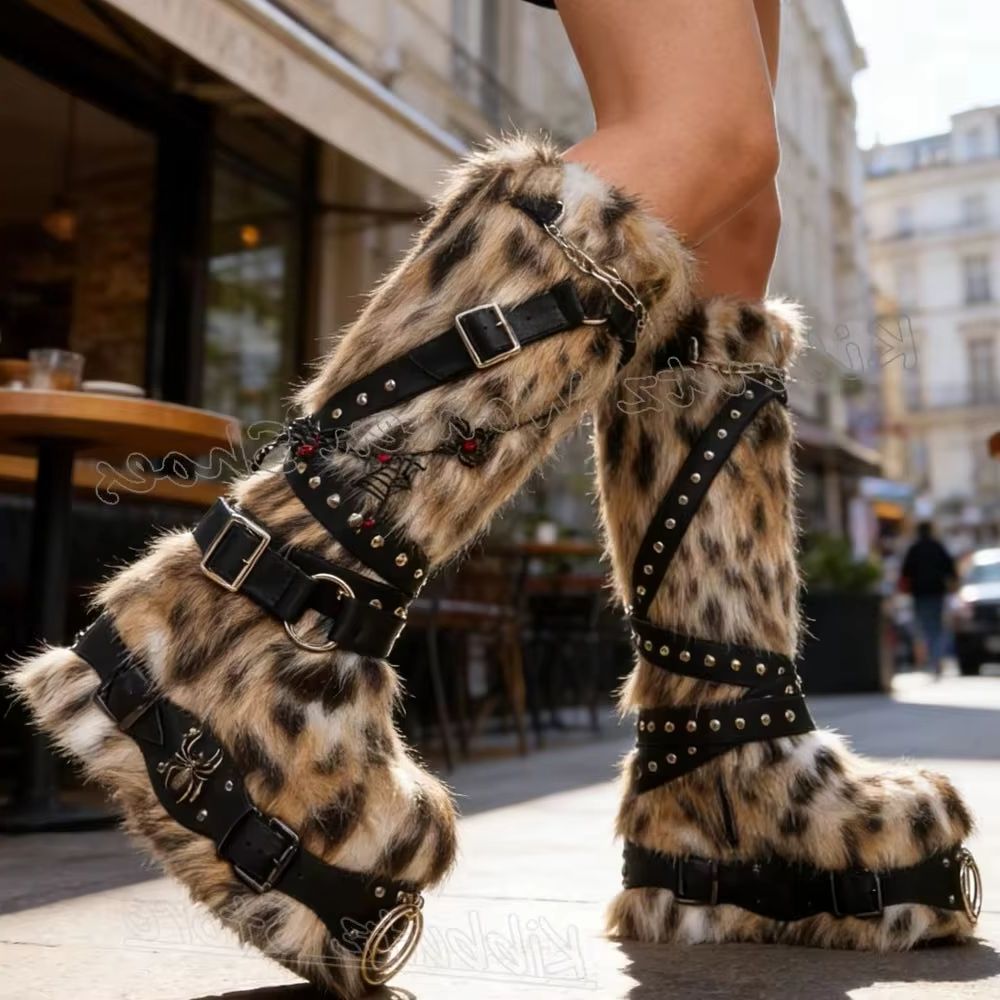 Leopord Furry Knee High Boot P - đánh giá và giá Crossfit Belt