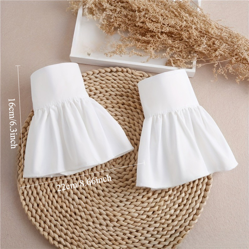2pcs Ruffles Simple White Cuff - đánh giá và giá Wrist Wraps