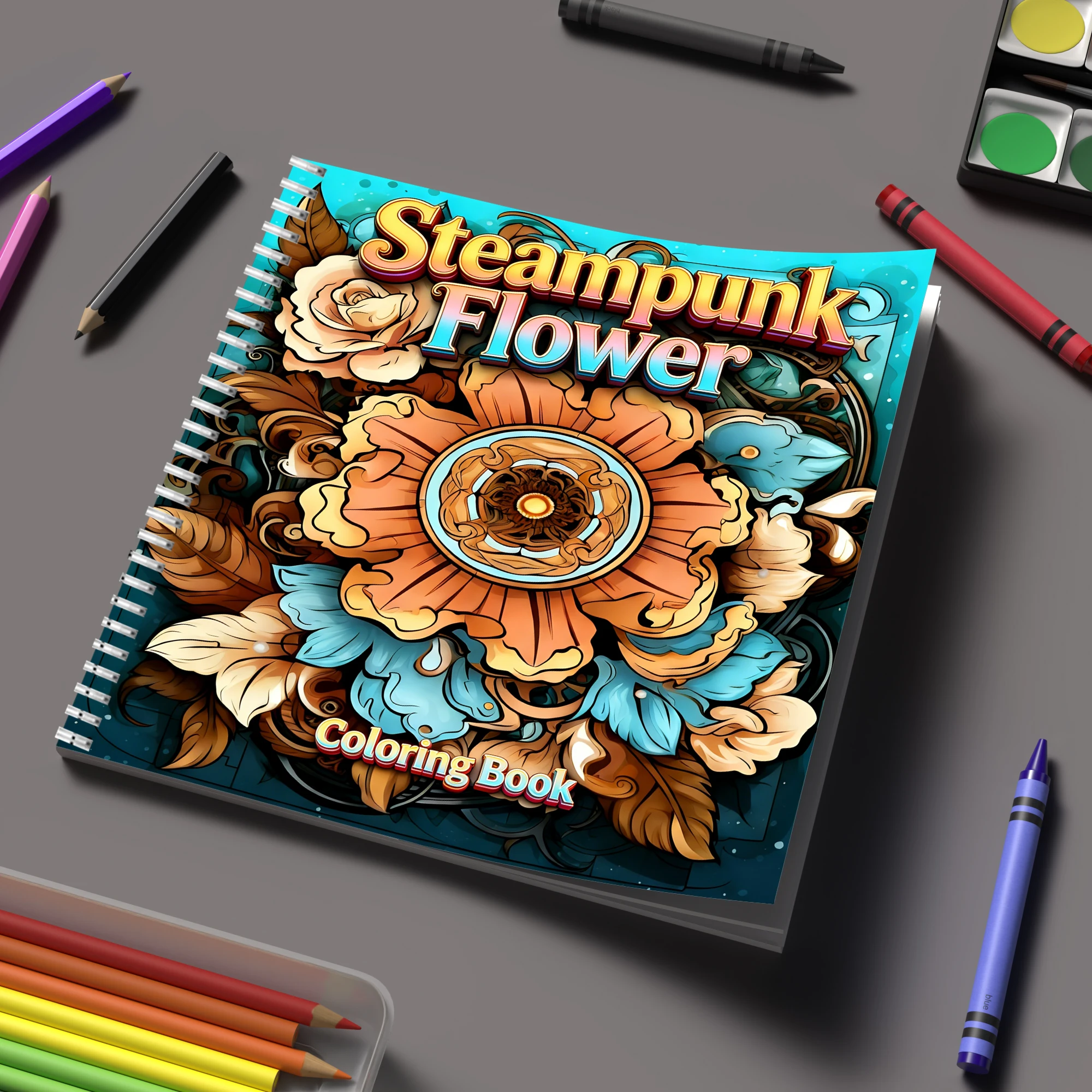 Coloring Book Steampunk Flower - đánh giá và giá Chalk Bag